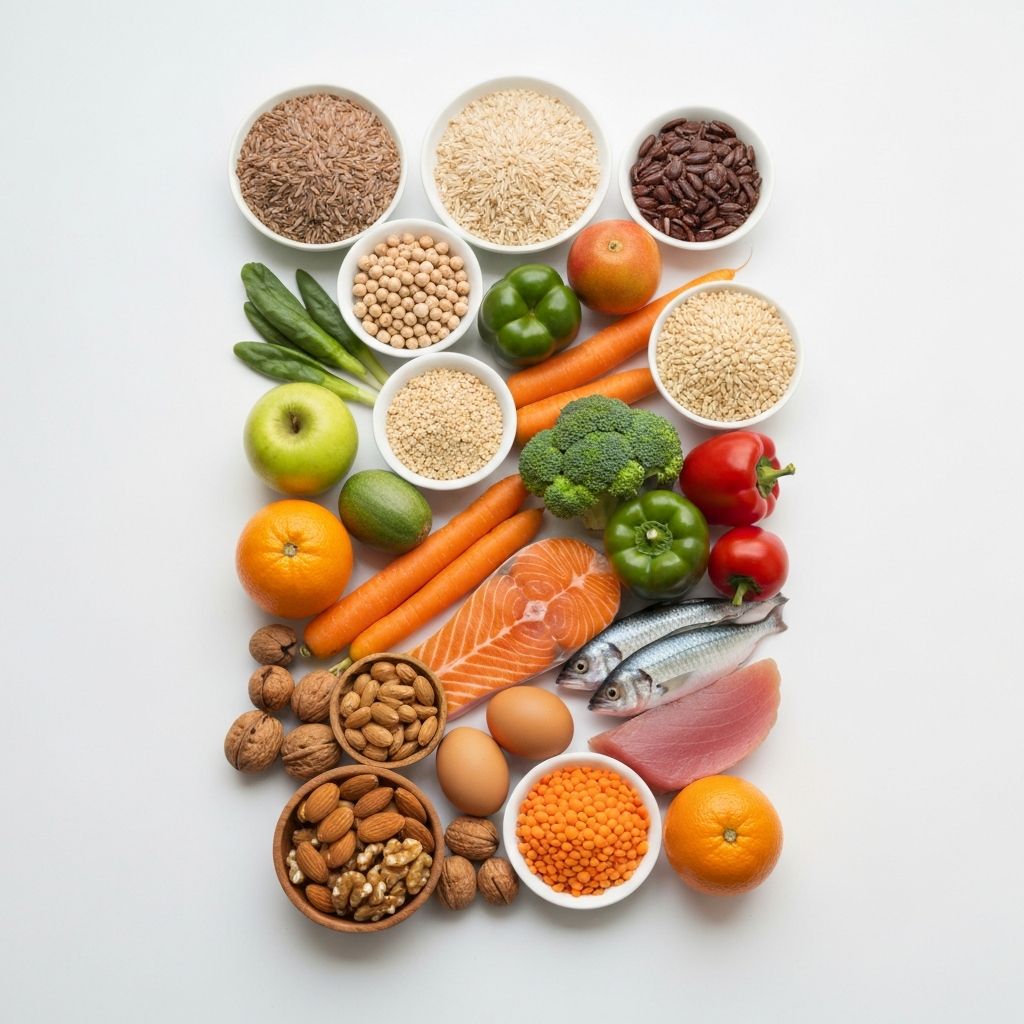 Variety of macronutrient-rich foods